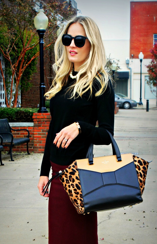 leopard bag and pencil skirt on calicrest.com
